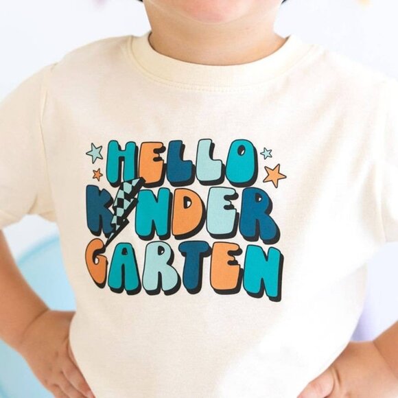 Hello Kindergarten Back to School Short Sleeve Graphic Tee 5/6Y - Picture 2 of 2